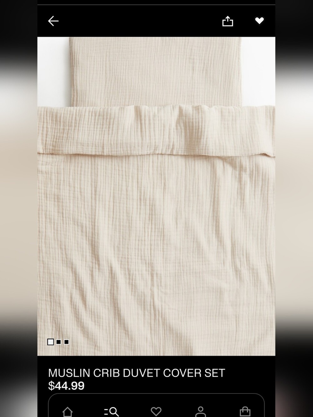 Light Beige Crib Duvet Cover